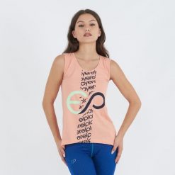 Top treningowy BUBLE z bawełny damski. Czerwone topy ELPLAYER, bez wzorów, z bawełny, bez kołnierzyka, bez ramiączek. Za 43.00 zł.