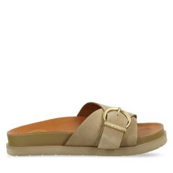 Klapki Gant. Brązowe klapki GANT, bez wzorów, bez obcasa. Za 309.99 zł.