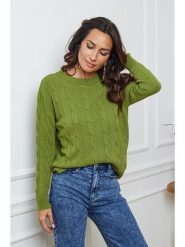 So Cachemire Sweter "Kirem" w kolorze zielonym rozmiar: S. Zielone swetry So Cachemire, s, bez wzorów, z kaszmiru, bez ramiączek. Za 272.95 zł.