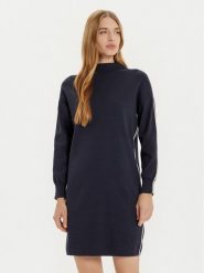 Tatuum Sukienka dzianinowa Cora T2420.198B Granatowy Relaxed Fit. Niebieskie sukienki Tatuum, s, bez wzorów, z dzianiny, bez kołnierzyka, bez ramiączek. Za 169.99 zł.