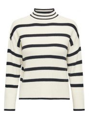 ONLY Sweter "Ibi" w kolorze kremowo-czarnym rozmiar: XL. Brązowe swetry Only, xl, bez wzorów, bez ramiączek. Za 70.41 zł.