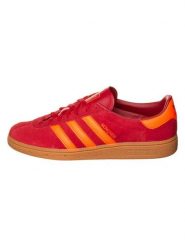 Adidas Skórzane sneakersy "Muenchen" w kolorze czerwonym rozmiar: 42 2/3. Czerwone trampki Adidas, bez wzorów, bez zapięcia. Za 321.39 zł.