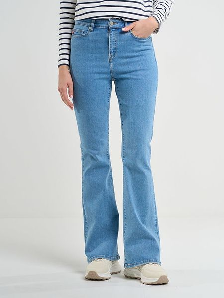 BIG STAR Dżinsy - Bootcut fit - w kolorze niebieskim rozmiar: W27/L32. Niebieskie jeansy Big Star, l, z aplikacjami, z podwyższonym stanem. Za 149.66 zł.