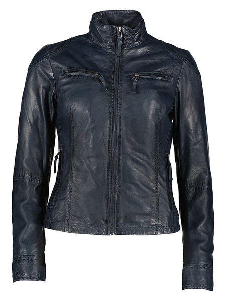 7eleven Skórzana kurtka "Sevia" w kolorze granatowym rozmiar: 42. Niebieskie kurtki 7eleven, bez wzorów, ze skóry, bez kaptura. Za 419.69 zł.