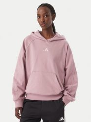 Adidas Bluza Adidas Kit Small Logo KV9791 Różowy Loose Fit. Czerwone bluzy Adidas, m, bez wzorów, z bawełny, bez kaptura. Za 278.99 zł.