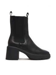 Calvin Klein Botki Block Heel Chelsea Boot Lth HW0HW03694 Czarny. Czarne botki Calvin Klein, bez wzorów, ze skóry, bez obcasa, na słupku, bez zapięcia. Za 699.99 zł.