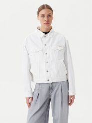 Calvin Klein Jeans Kurtka jeansowa J20J225181 Biały Boxy Fit. Białe kurtki Calvin Klein Jeans, xl, bez wzorów, z bawełny, bez kaptura. Za 309.99 zł.