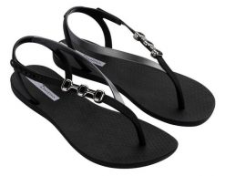 Sandały damskie Ipanema Sandal Rio. Czarne sandały Ipanema, bez wzorów, z materiału, klasyczne, bez obcasa, bez zapięcia. Za 109.90 zł.