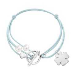 Bransoletka Marie srebrna. Niebieskie bransoletki Lilou, z perłą, posrebrzane. Za 279.00 zł.