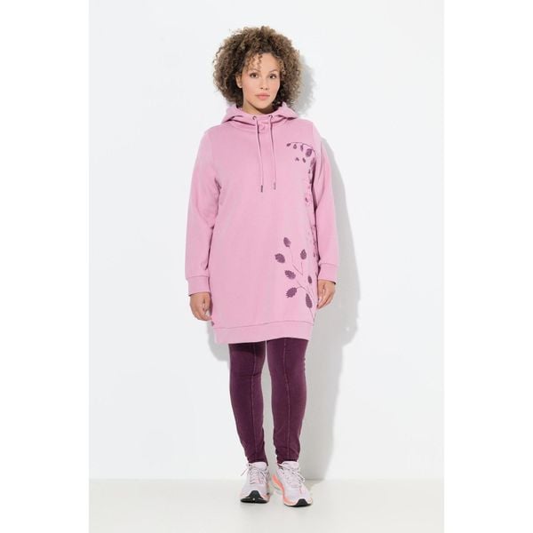 Damskie Bluza z kapturem oversize motyw z trawą kieszenie długi rękaw. Czerwone bluzy Ulla Popken, plus size, bez wzorów, z bawełny, z kapturem. Za 279.99 zł.