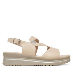 Sandały Clara Barson. Brązowe sandały Clara Barson, bez wzorów, bez obcasa, na koturnie, bez zapięcia. Za 119.99 zł.
