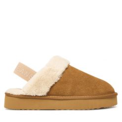 Kapcie Pepe Jeans. Brązowe obuwie domowe Pepe Jeans, bez wzorów, z jeansu, bez zapięcia. Za 249.99 zł.