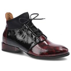 Bordowe Trzewiki Maciejka Damskie Eleganckie Buty. Czerwone botki Maciejka, bez wzorów, z materiału, bez obcasa, na obcasie, bez zapięcia. Za 339.00 zł.