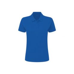 Damska Bawełniana Koszulka Polo Krótki Rękaw. Niebieskie koszulki polo SG, xs, bez wzorów, z bawełny, bez kołnierzyka, bez ramiączek. Za 72.99 zł.