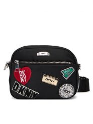DKNY Torebka R52EEK29 Czarny. Czarne listonoszki DKNY, bez wzorów, z materiału, bez dodatków. Za 569.99 zł.