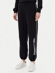KARL LAGERFELD Spodnie dresowe A2W10149 Czarny Regular Fit. Czarne spodnie dresowe KARL LAGERFELD, l, bez wzorów, z bawełny. Za 529.99 zł.
