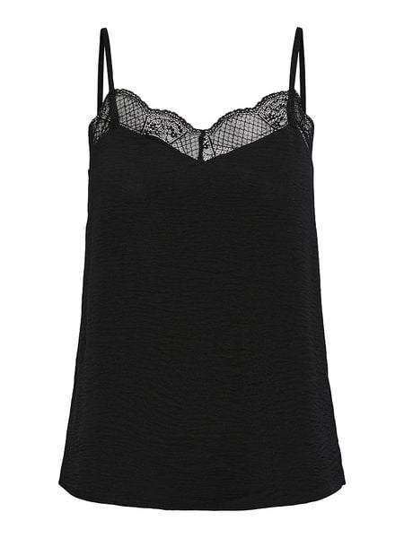 Pieces Top w kolorze czarnym rozmiar: S. Czarne topy Pieces, s, bez wzorów, z koronki, bez kołnierzyka, bez ramiączek. Za 72.95 zł.