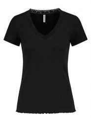 Eight2Nine Koszulka w kolorze czarnym rozmiar: XS. Czarne bluzki Eight2Nine, xs, bez wzorów, z koronki, bez kołnierzyka, bez ramiączek. Za 43.99 zł.