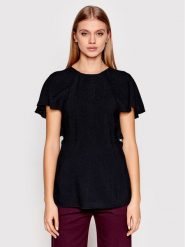 Victoria Victoria Beckham Bluzka Drape 1122WTP003178A Czarny Regular Fit. Czarne bluzki Victoria Victoria Beckham, bez wzorów, z syntetyku, bez kołnierzyka, bez ramiączek. Za 2,339.00 zł.