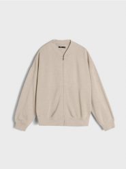 Bluza rozpinana - kremowy. Białe bluzy Sinsay, l, bez wzorów, bez kaptura. W wyprzedaży za 29.99 zł.