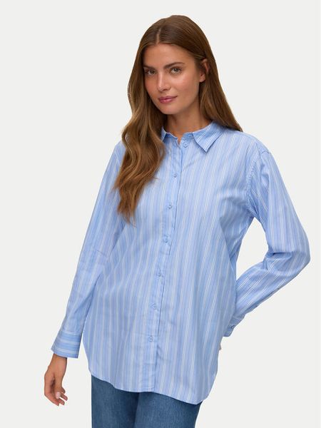 Vero Moda Koszula Elina 10336329 Niebieski Loose Fit. Niebieskie koszule Vero Moda, xs, bez wzorów, z bawełny, bez kołnierzyka, bez ramiączek. Za 101.99 zł.