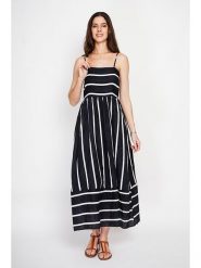 Le Jardin du Lin Sukienka w kolorze czarnym rozmiar: 38. Czarne sukienki Le jardin du lin, bez wzorów, bez kołnierzyka, bez ramiączek, maxi, rozkloszowane. Za 144.95 zł.