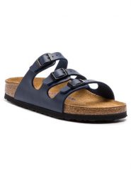 Birkenstock Klapki Florida Bs 0554713 Granatowy. Niebieskie klapki Birkenstock, bez wzorów, ze skóry, bez obcasa. Za 399.99 zł.