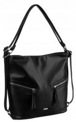 Shopperka damska hobo Rovicky R-073-01 czarna. Czarne shopper ROVICKY, bez wzorów, ze skóry ekologicznej, na ramię, duże, bez dodatków. Za 77.89 zł.