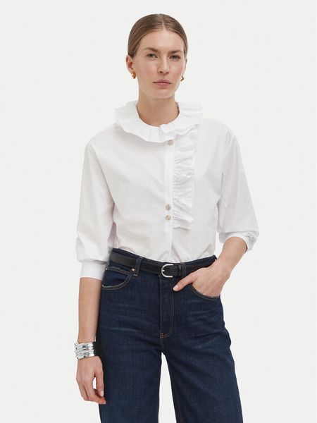 Liu Jo Koszula WF6268 T741A Biały Regular Fit. Białe koszule Liu Jo, bez wzorów, z bawełny, bez kołnierzyka, bez ramiączek. Za 729.99 zł.