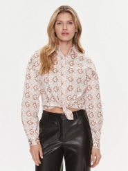 Guess Koszula Dea W4RH59 WE2Q0 Beżowy Relaxed Fit. Brązowe koszule Guess, m, z aplikacjami, z bawełny, bez kołnierzyka, bez ramiączek. Za 279.99 zł.
