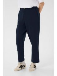 Kaffe Spodnie w kolorze granatowym rozmiar: 42. Niebieskie spodnie materiałowe Kaffe, bez wzorów, z materiału, z podwyższonym stanem. Za 104.99 zł.