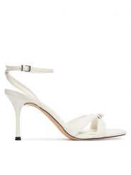 Aldo Sandały Leesia 14298002 Biały. Białe sandały Aldo, bez wzorów, ze skóry, bez obcasa, na szpilce, bez zapięcia. Za 399.99 zł.