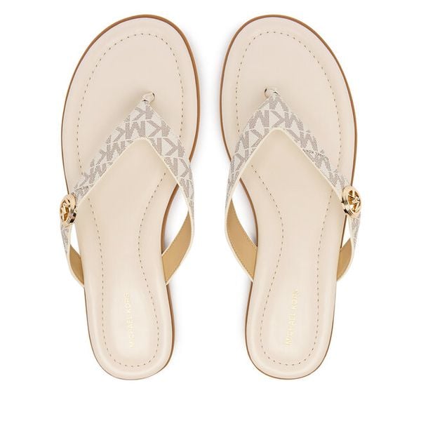 Japonki MICHAEL Michael Kors. Białe klapki MICHAEL Michael Kors, bez wzorów, bez obcasa. Za 479.99 zł.