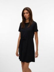 Vero Moda Sukienka w kolorze czarnym rozmiar: L. Czarne sukienki Vero Moda, l, bez wzorów, z materiału, bez kołnierzyka, bez ramiączek, mini, rozkloszowane. Za 74.95 zł.