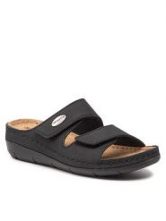Klapki Tamaris. Czarne klapki Tamaris, bez wzorów, bez obcasa. Za 259.99 zł.