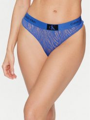 Calvin Klein Underwear Stringi 000QF7378E Niebieski. Niebieskie stringi Calvin Klein Underwear, bez wzorów, z syntetyku. Za 69.99 zł.