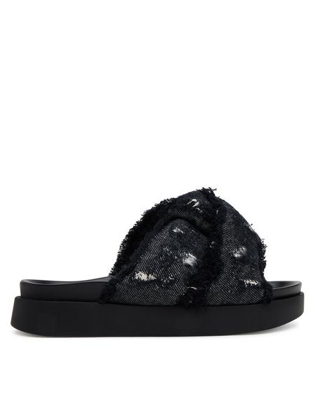 Inuikii Klapki Soft Crossed Jeans 70104-143 Czarny. Czarne klapki Inuikii, bez wzorów, z jeansu, bez obcasa. Za 869.99 zł.