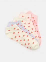 Bawełniane skarpetki z motywem kwiatowym 5 pack - wielobarwny. Skarpety Sinsay, bez wzorów, z bawełny. Za 12.99 zł.