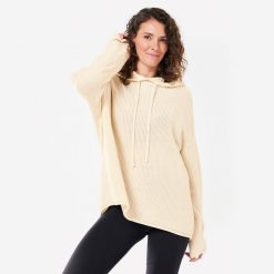 Bluza do jogi damska Kimjaly. Białe bluzy KIMJALY, m, bez wzorów, z bawełny, z kapturem. Za 269.99 zł.