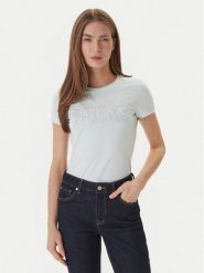 Guess T-Shirt W5GI04 J1314 Zielony Slim Fit. Zielone t-shirty Guess, xl, z aplikacjami, z bawełny, bez kołnierzyka, bez ramiączek. Za 189.99 zł.