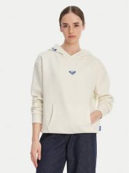 Roxy Bluza W126-RXLSS-1017-02X Écru Regular Fit. Białe bluzy Roxy, m, bez wzorów, z bawełny, bez kaptura. Za 129.99 zł.