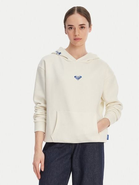 Roxy Bluza W126-RXLSS-1017-02X Écru Regular Fit. Białe bluzy Roxy, l, bez wzorów, z bawełny, bez kaptura. Za 129.99 zł.