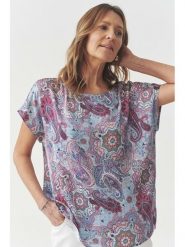 TATUUM Bluzka "Oma" w kolorze fioletowo-błękitnym rozmiar: 38. Niebieskie bluzki Tatuum, bez wzorów, z wiskozy, bez kołnierzyka, bez ramiączek. Za 122.38 zł.