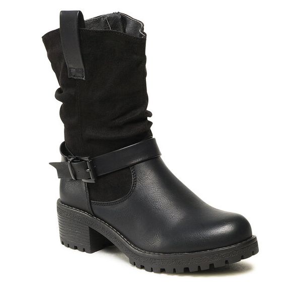 Botki Clara Barson. Czarne botki Clara Barson, bez wzorów, bez obcasa, na słupku, bez zapięcia. Za 159.99 zł.