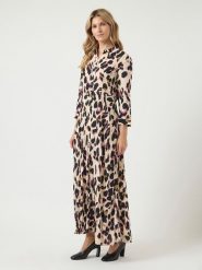 YAS Sukienka w kolorze beżowo-czarnym rozmiar: L. Brązowe sukienki YAS, na imprezę, l, bez wzorów, z wiskozy, klasyczne, bez kołnierzyka, bez ramiączek, maxi. Za 184.02 zł.