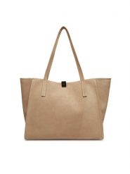 Calvin Klein Torebka Ck Narrate Shopper_Suede K60K612983 Beżowy. Brązowe shopper Calvin Klein, bez wzorów, ze skóry, bez dodatków. Za 719.99 zł.