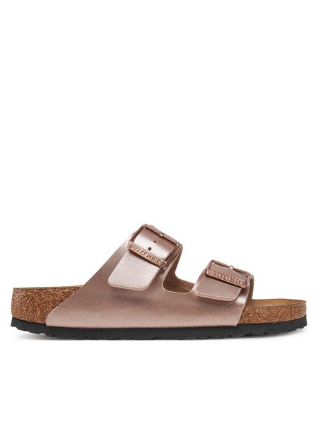 Birkenstock Klapki Arizona 1023960 Różowy. Czerwone klapki Birkenstock, bez wzorów, ze skóry, bez obcasa. Za 399.99 zł.
