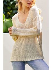 Milan Kiss Sweter w kolorze beżowym rozmiar: L. Brązowe swetry Milan Kiss, l, bez wzorów, bez ramiączek. Za 126.99 zł.