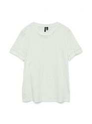 Vero Moda Koszulka w kolorze białym rozmiar: XL. Białe bluzki Vero Moda, xl, bez wzorów, z bawełny, bez kołnierzyka, bez ramiączek. Za 57.20 zł.