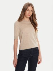 BOSS Sweter Farbella 50544996 Beżowy Slim Fit. Brązowe swetry Boss, m, bez wzorów, z wełny, bez ramiączek. Za 649.99 zł.